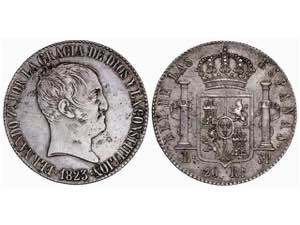  Ferdinand VII - 20 Reales. 1823. BARCELONA. ... 