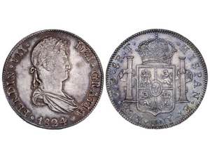  Ferdinand VII - 8 Reales. 1824. CUZCO. T. ... 
