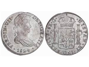  Ferdinand VII - 8 Reales. 1824. CUZCO. G. ... 