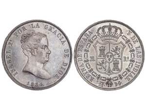 Elizabeth II - 20 Reales. 1834. MADRID. D.G. ... 
