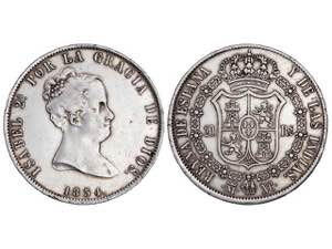 Elizabeth II - 20 Reales. 1834. MADRID. N.C. ... 