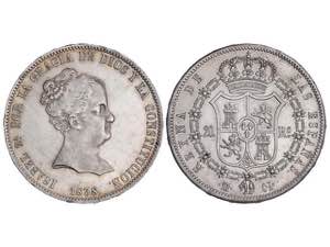 Elizabeth II - 20 Reales. 1838. ... 
