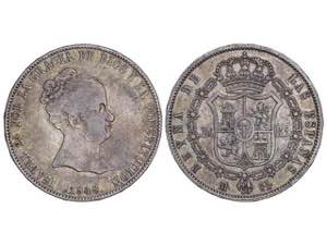 Elizabeth II - 20 Reales. 1848. MADRID. C.L. ... 