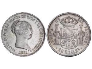 Elizabeth II - 20 Reales. 1851. MADRID. ... 