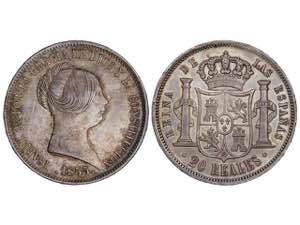 Elizabeth II - 20 Reales. 1855. MADRID. ... 
