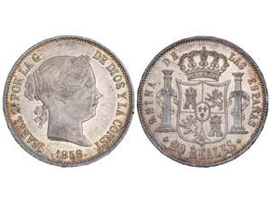 Elizabeth II - 20 Reales. 1858. MADRID. ... 