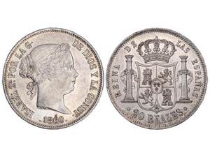 Elizabeth II - 20 Reales. 1860. MADRID. ... 