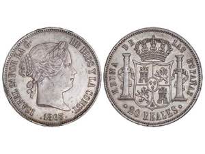 Elizabeth II - 20 Reales. 1863. MADRID. ... 