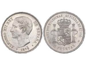  Alfonso XII - 5 Pesetas. 1875 (*18-75). ... 