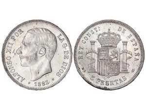  Alfonso XII - 5 Pesetas. 1882/1 (*18-82/1). ... 