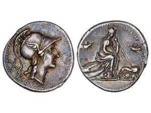 Denario. 115-114 a.C. ANÓNIMO. ITALIA ... 