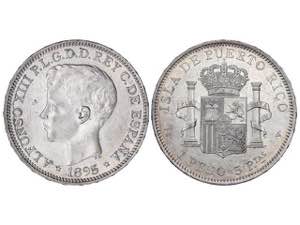  Alfonso XIII - 1 Peso. 1895. PUERTO RICO. ... 