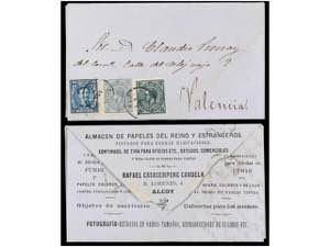 ESPAÑA. Ed.175, 183, 184. 1877. ALCOY a ... 