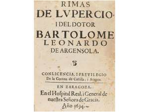 1634. LIBRO: (LITERATURA). ARGENSOLA, ... 