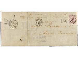 BELGICA. Of.21. 1871. Cover from ANTWERP to ... 