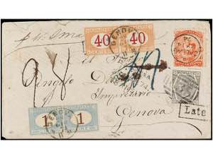PERU. 1874 (May 14). Combination cover from ... 