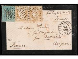 CHINA. 1879. SHANG-HAI to FRANCE. Envelope ... 