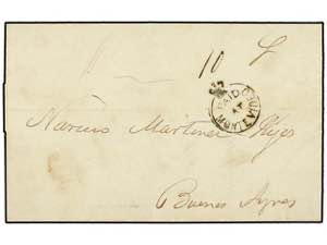 URUGUAY. 1854 (March 31). Outer letter sheet ... 