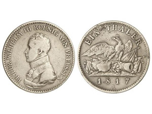 WORLD COINS: GERMAN STATES - Thaler. 1817-A. ... 