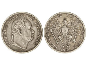 WORLD COINS: GERMAN STATES - Thaler. 1866-A. ... 