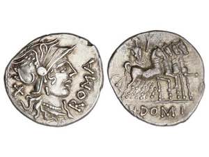 Republic - Denario. 116-115 a.C. DOMITIA. ... 