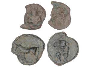 Lote 2 monedas 1/8 y 1/4 Calco. 300-200 a.C. ... 