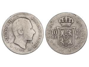 10 Centavos de Peso. 1880. MANILA. MUY RARA. ... 