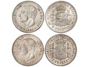 Lote 2 monedas 2 Pesetas. 1881 y 1884 ... 