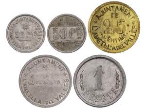Serie 5 monedas 25, 50 Cèntims (2) y 1 ... 