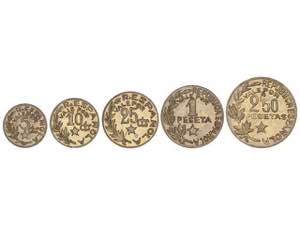 Serie 5 monedas 5 a 2,50 Pesetas. 1937. C.M. ... 