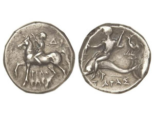 GREEK COINS Estátera. 380-345 a.C. TARENTO. ... 