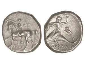 GREEK COINS Estátera. 272-235 a.C. TARENTO. ... 