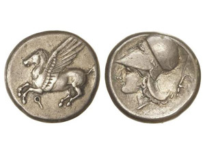 GREEK COINS Estátera. 400-338 a.C. CORINTO. ... 