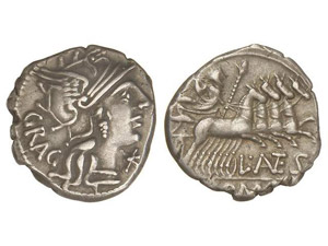 ROMAN COINS: ROMAN REPUBLIC Denario. 136 ... 