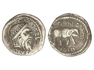 ROMAN COINS: ROMAN REPUBLIC Denario. 47-46 ... 