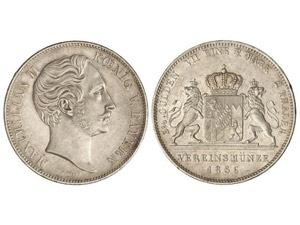 WORLD COINS: GERMAN STATES 2 Thalers (3 1/2 ... 