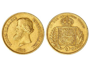 WORLD COINS: BRAZIL 10.000 Reis. 1878. PEDRO ... 
