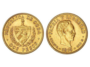 WORLD COINS: CUBA 2 Pesos. 1916. 3,34 grs. ... 