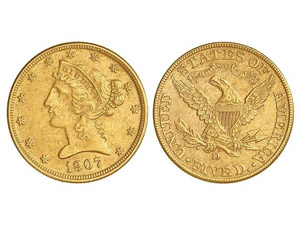 WORLD COINS: UNITED STATES 5 Dólares. ... 