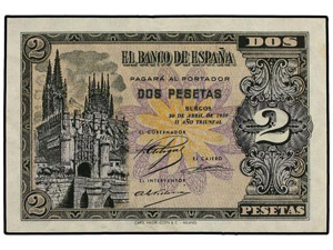 SPANISH BANK NOTES: ESTADO ESPAÑOL 2 ... 