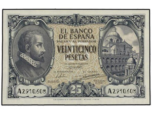 SPANISH BANK NOTES: ESTADO ESPAÑOL 25 ... 