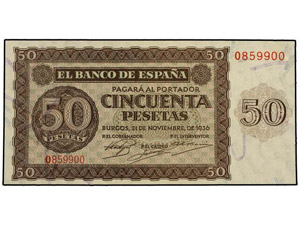 SPANISH BANK NOTES: ESTADO ESPAÑOL 50 ... 