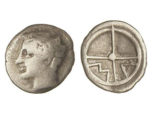 GREEK COINS Óbolo. 350 a.C. MASSALIA. Anv.: ... 