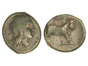 GREEK COINS Óbolo. 300-275 a.C. CAMPANIA. ... 