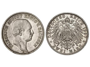 WORLD COINS: GERMAN STATES 2 Marcos. 1907-E. ... 