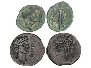 Lote 2 monedas As. 120-20 a.C. OSET ... 
