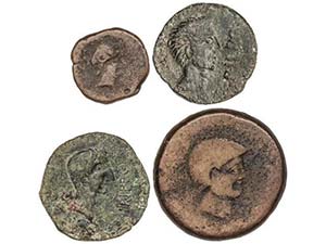 Lote 4 monedas Cuadrante y As (3). CARMO, ... 