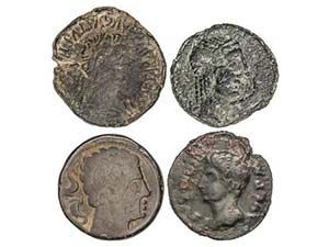 Lote 4 monedas As. CÁRBULA, CLUNIA, EBORA y ... 