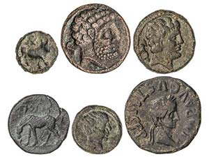 Lote 6 monedas Cuandrante, Semis (2) y As ... 
