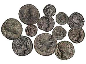 Lote 12 monedas Sextante, Cuadrante (3), ... 